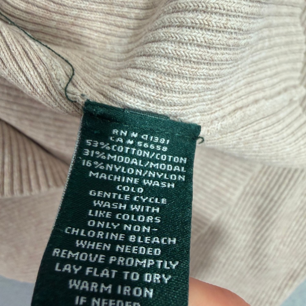 Lauren Ralph Lauren Sweater Women Large Turtleneck Ribbed Knit Pullover Vintage - Picture 5 of 11